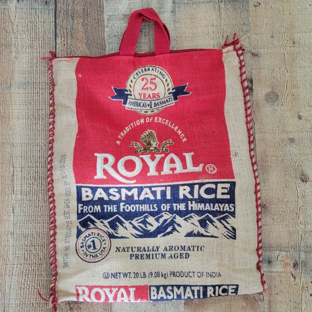 Royal Basmati Rice 20 lb Burlap Bag